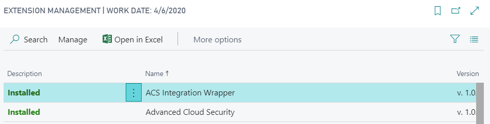 Extension Management advanced cloud security - extension management
